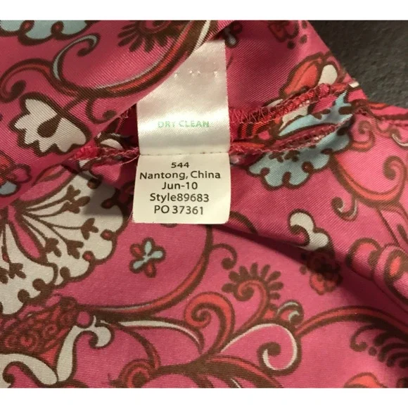 Lilly Pulitzer Elsa Hotty Pink Ring My Chime Silk Top - Size Medium - Picture 12 of 12